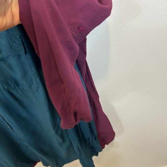 Lot Of 2 Talbots 2X Button Down Blouse Tops Rayon Chest Pockets Career - Picture 9 of 12